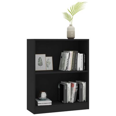 vidaXL Bookshelf Black 23.6"x9.4"x29.9" Engineered Wood
