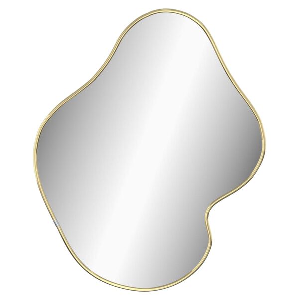 vidaXL Wall Mirror Gold Glass, PVC 23.6 x 19.7 in Mirror Wall Mirror