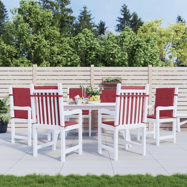 vidaXL Patio Lowback Chair Cushions 6 pcs Wine Red 39.4x19.7x1.2" Oxford Fabric