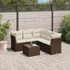 vidaXL Garden Sofa Set Brown, Cream