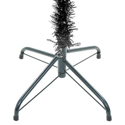 vidaXL Slim Pre-lit Christmas Tree with Ball Set Black 94.5"