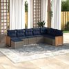 vidaXL 8 Piece Patio Sofa Set with Cushions Gray Poly Rattan