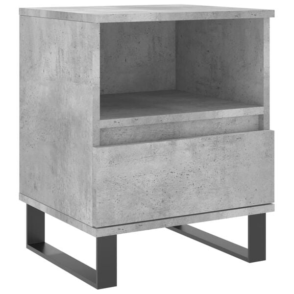 vidaXL Bedside Cabinet Concrete Grey Engineered Wood Small