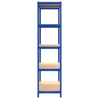 vidaXL 5-Layer Shelves 2 pcs Blue Steel&Engineered Wood