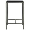 vidaXL Bar Table Grey PE Rattan Medium Durable Bar Table Square