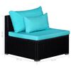 vidaXL Patio Lounge Set Set of 9 Black, Blue