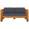 vidaXL Wooden Lounge Set Dark grey Solid acacia wood, polyester fabric