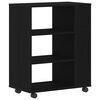 vidaXL Storage Cabinet with Wheel Black Oak 23.62 x 13.78 x 29.53 in