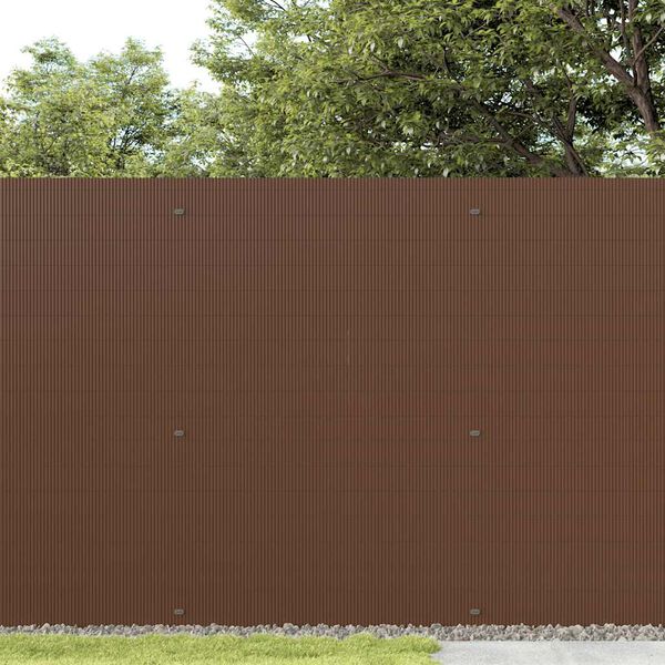 vidaXL Garden Fence Double-Sided Brown 1,8x3 m PVC