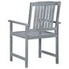 vidaXL Patio Chair Set of 2 Gray Solid Acacia wood Medium Durable