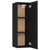 vidaXL TV Cabinet Set of 2 Black Engineered wood Wall mounting