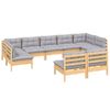 vidaXL Garden Lounge Set Grey Solid pinewood, fabric (100% polyester)