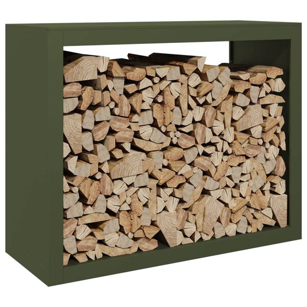 vidaXL Firewood Rack Green 39.4x15.7x31.5" Steel