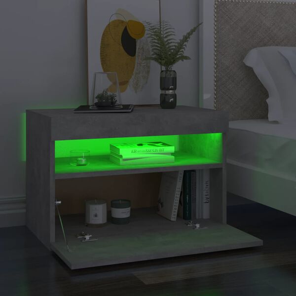 vidaXL Bedside Cabinet Concrete grey Engineered wood Bedside Cabinet