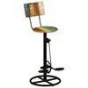 vidaXL Bar Stool Set of 2 Multicolor Solid reclaimed wood, iron Standard