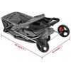 vidaXL Dog Stroller Grey 300D Oxford fabric, steel Medium Foldable