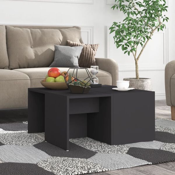 vidaXL Coffee Table Set of 4 Grey Engineered Wood Small Coffee Table