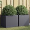vidaXL Planter Set of 2 Anthracite Cold-rolled steel Medium Planters