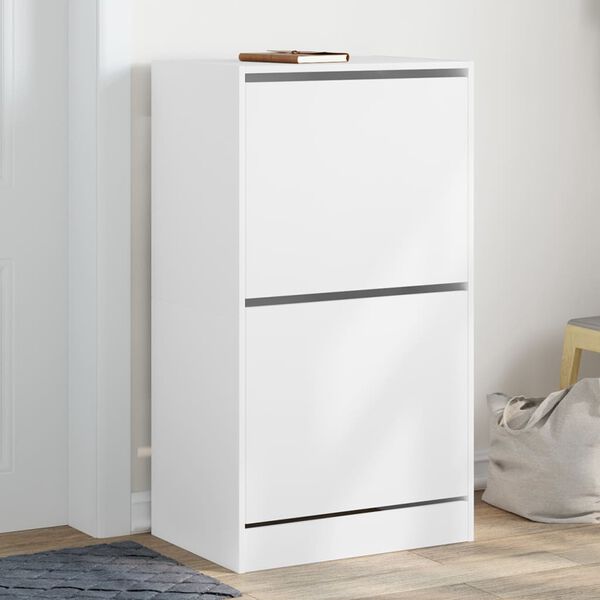 vidaXL Shoe Cabinet White Engineered wood Medium Shoe Cabinet