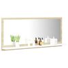 vidaXL Mirror White and Sonoma Oak Engineered Wood 35.4 x 4.1 x 14.6 in