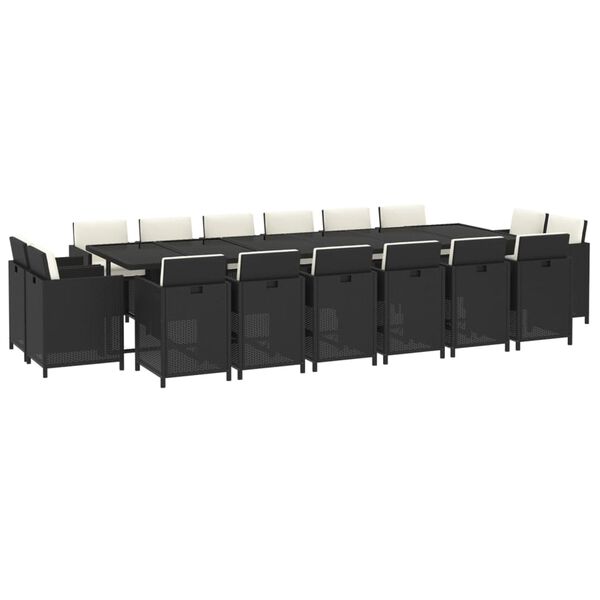 vidaXL Garden Dining Set Black