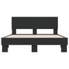 vidaXL Bed Frame Black Engineered wood, Metal, Plywood Double size