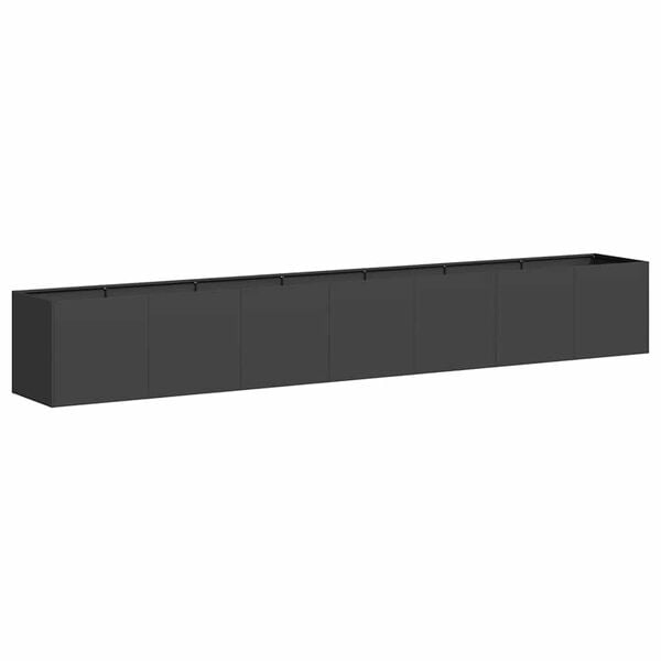 vidaXL Planter Black Cold-rolled Steel Large Planters Planter