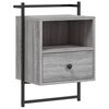 vidaXL Bedside Cabinet Set of 2 Grey Sonoma Engineered wood, Metal