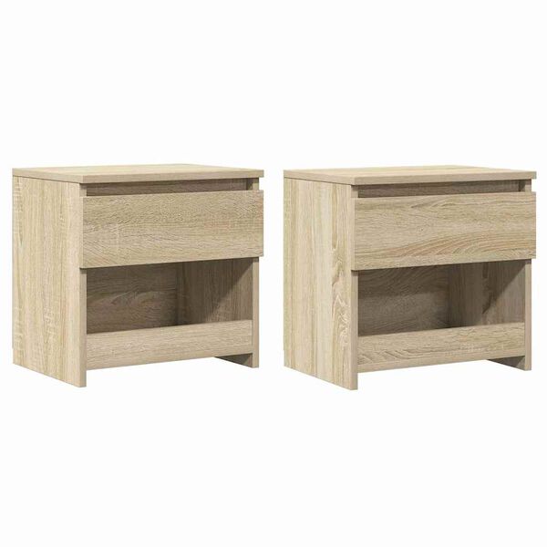 vidaXL Bedside Cabinet Set of 2 Sonoma Oak Engineered wood Small