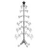 vidaXL Metal Christmas Tree Black Powder-coated steel 70.9 in tall
