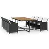 vidaXL Outdoor Dining Set Black, Cream White