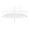 vidaXL Bed Frame White Powder-Coated Steel Double Bed Frame