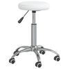 vidaXL Dining Chair White Faux leather, chromed steel Adjustable Height