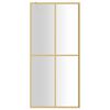 vidaXL Walk-in Shower Wall with Clear ESG Glass Gold 35.4"x76.8"