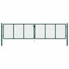 vidaXL Mesh Garden Gate Steel 157.5x29.5" Green