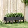 vidaXL Garden Planter Black Polypropylene 47.2 x 15.7 x 16.5 in Planters