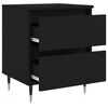 vidaXL Bedside Cabinet Black Engineered wood, Iron Medium