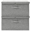 vidaXL Storage Box Set of 2 Grey Polyester Medium Foldable