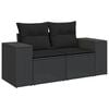 vidaXL Garden Sofa Set Black PE Rattan Large Modular Garden Sofa Set