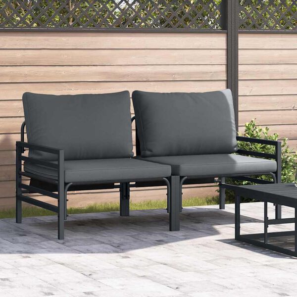 vidaXL Outdoor Furniture 2 pcs Anthracite 31.50 x 31.50 x 27.95 in