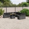 vidaXL Garden Sofa Set Black PE rattan, Steel, Solid Acacia wood, Polyester