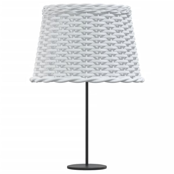 vidaXL Lamp Shade White Wicker, Iron Medium Decorative Inlays