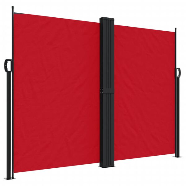 vidaXL Retractable Side Awning Red 100% Polyester with a PU Coating
