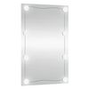 vidaXL Wall Mirror With LED Light Transparent Glass, Plastic 16 x 24 in