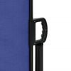vidaXL Retractable Side Awning Blue 100% polyester with PU coating Large