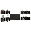 vidaXL Tv Cabinet Set of 8 Black Engineered wood Small Reversible
