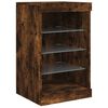 vidaXL Sideboard with LED Lights Smoked Oak 63.8"x14.6"x26.4"