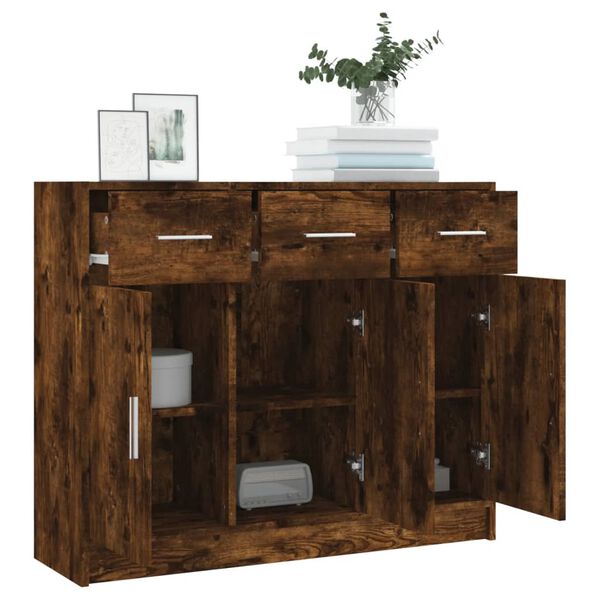 vidaXL Sideboard Smoked oak Engineered wood Medium Sideboard
