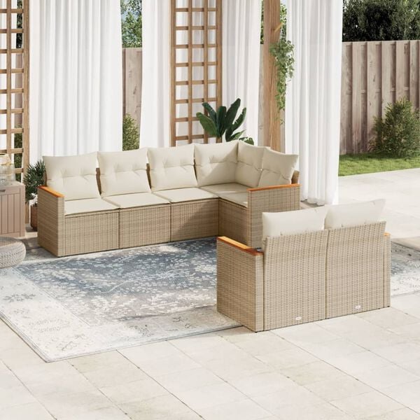 vidaXL Garden Sofa Set Beige