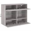vidaXL TV Wall Cabinet Gray Sonoma Engineered wood, Glass
